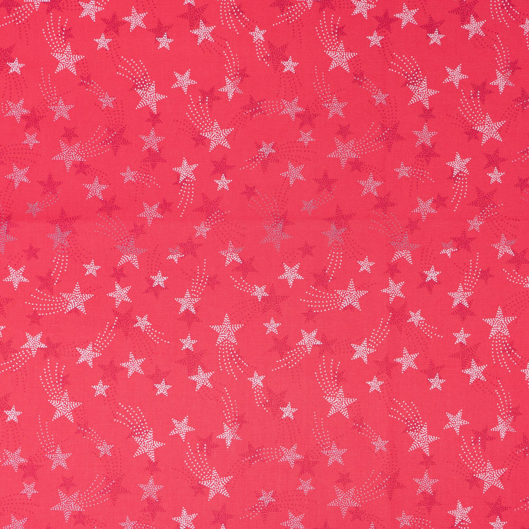 SINGER Red Shooting Stars Cotton Fabric